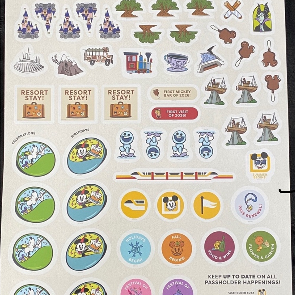 Disney World Annual Passholder calendar and sticker set - Picture 2 of 4